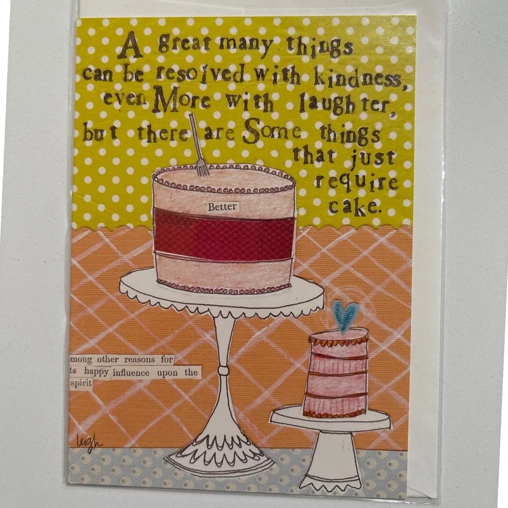 Thinking of You‎ Curly Girl Design 3 Cards Cake Chocolate Humorous Note Cards